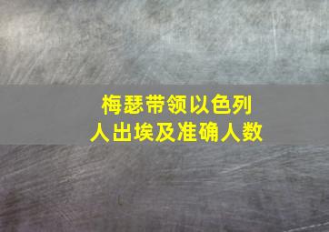 梅瑟带领以色列人出埃及准确人数