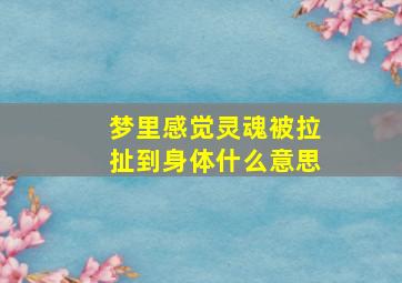 梦里感觉灵魂被拉扯到身体什么意思