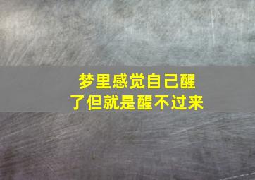 梦里感觉自己醒了但就是醒不过来