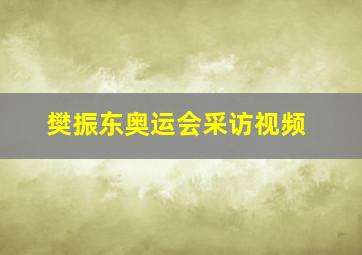 樊振东奥运会采访视频