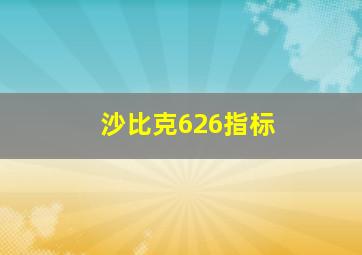 沙比克626指标