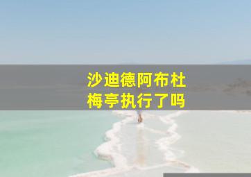 沙迪德阿布杜梅亭执行了吗