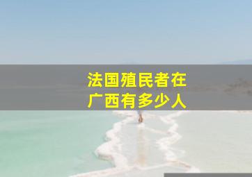 法国殖民者在广西有多少人