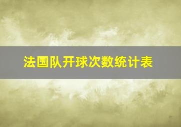 法国队开球次数统计表