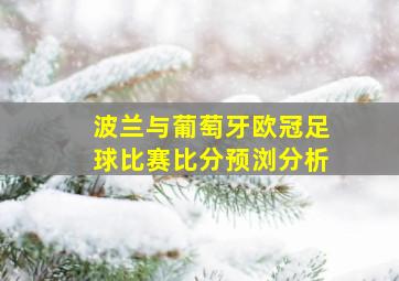 波兰与葡萄牙欧冠足球比赛比分预浏分析