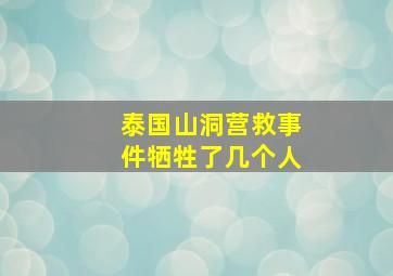 泰国山洞营救事件牺牲了几个人