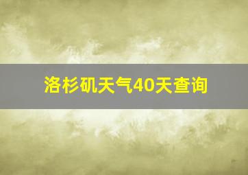 洛杉矶天气40天查询