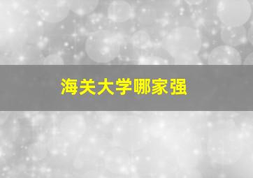 海关大学哪家强