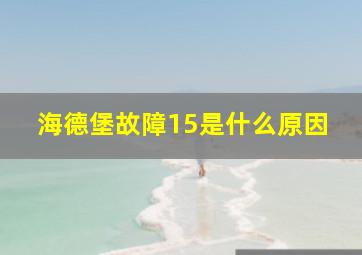 海德堡故障15是什么原因