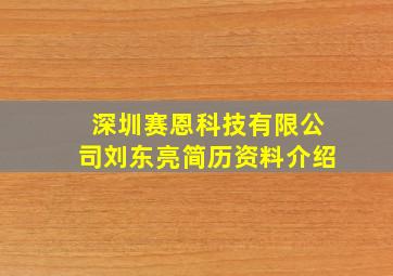 深圳赛恩科技有限公司刘东亮简历资料介绍