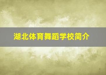 湖北体育舞蹈学校简介