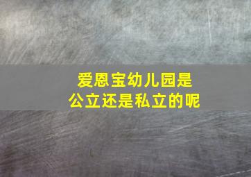 爱恩宝幼儿园是公立还是私立的呢