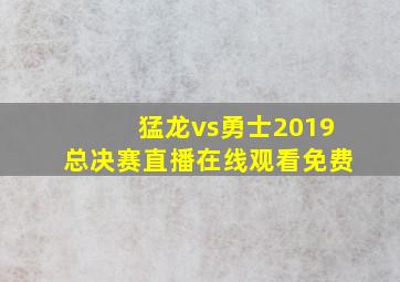 猛龙vs勇士2019总决赛直播在线观看免费