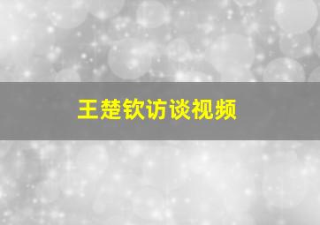 王楚钦访谈视频