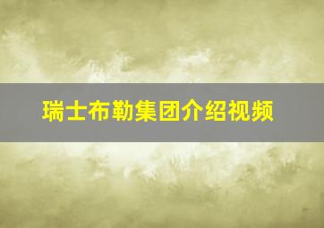 瑞士布勒集团介绍视频