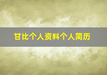 甘比个人资料个人简历