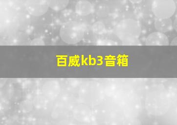 百威kb3音箱