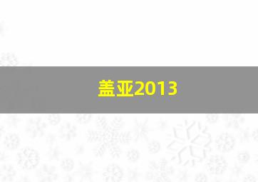 盖亚2013