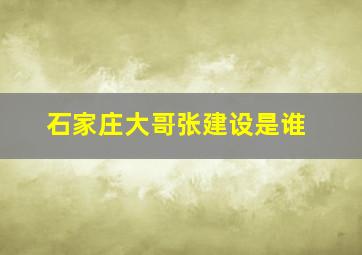 石家庄大哥张建设是谁