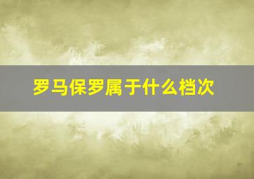 罗马保罗属于什么档次