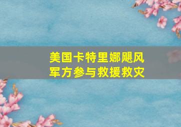 美国卡特里娜飓风军方参与救援救灾