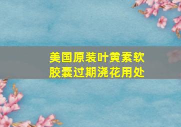 美国原装叶黄素软胶囊过期浇花用处