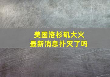 美国洛杉矶大火最新消息扑灭了吗