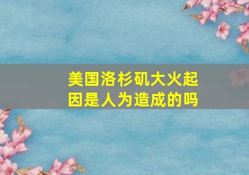 美国洛杉矶大火起因是人为造成的吗