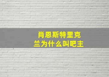 肖恩斯特里克兰为什么叫吧主