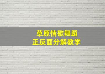 草原情歌舞蹈正反面分解教学