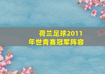 荷兰足球2011年世青赛冠军阵容