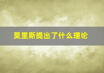 莫里斯提出了什么理论