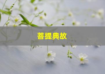 菩提典故