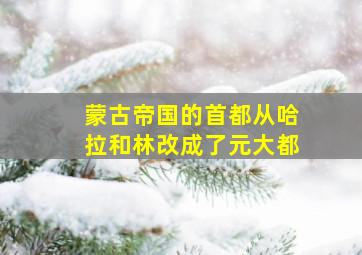 蒙古帝国的首都从哈拉和林改成了元大都