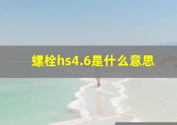 螺栓hs4.6是什么意思