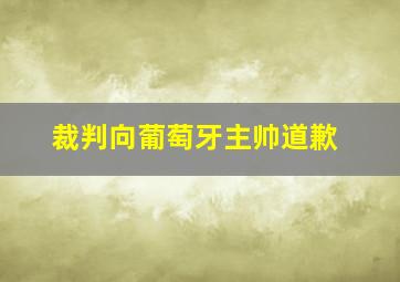 裁判向葡萄牙主帅道歉