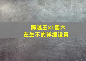 跨越王x1国六在生不的详细设置