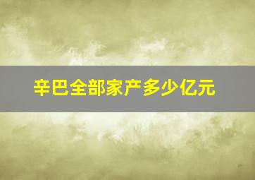 辛巴全部家产多少亿元