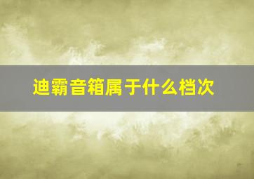 迪霸音箱属于什么档次