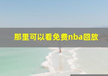 那里可以看免费nba回放