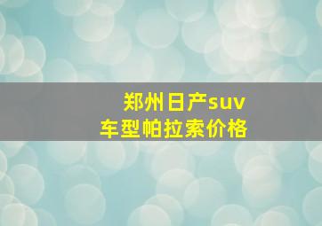 郑州日产suv车型帕拉索价格