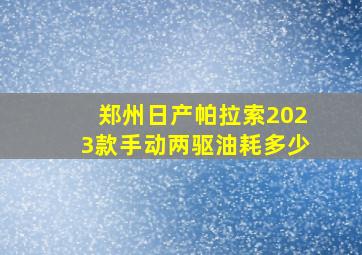 郑州日产帕拉索2023款手动两驱油耗多少