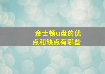 金士顿u盘的优点和缺点有哪些