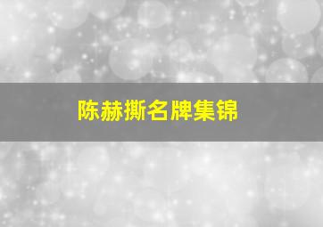 陈赫撕名牌集锦