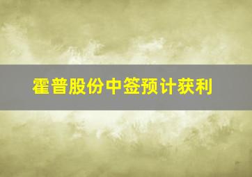 霍普股份中签预计获利