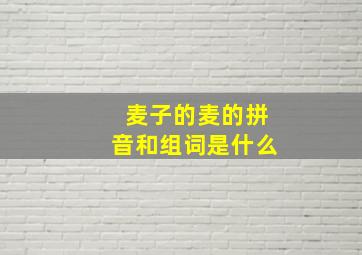 麦子的麦的拼音和组词是什么