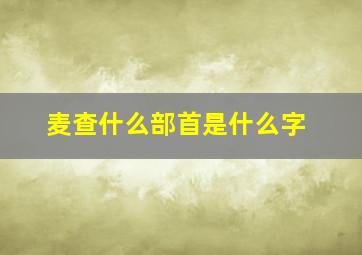 麦查什么部首是什么字