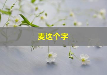 麦这个字