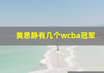 黄思静有几个wcba冠军