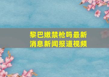 黎巴嫩禁枪吗最新消息新闻报道视频